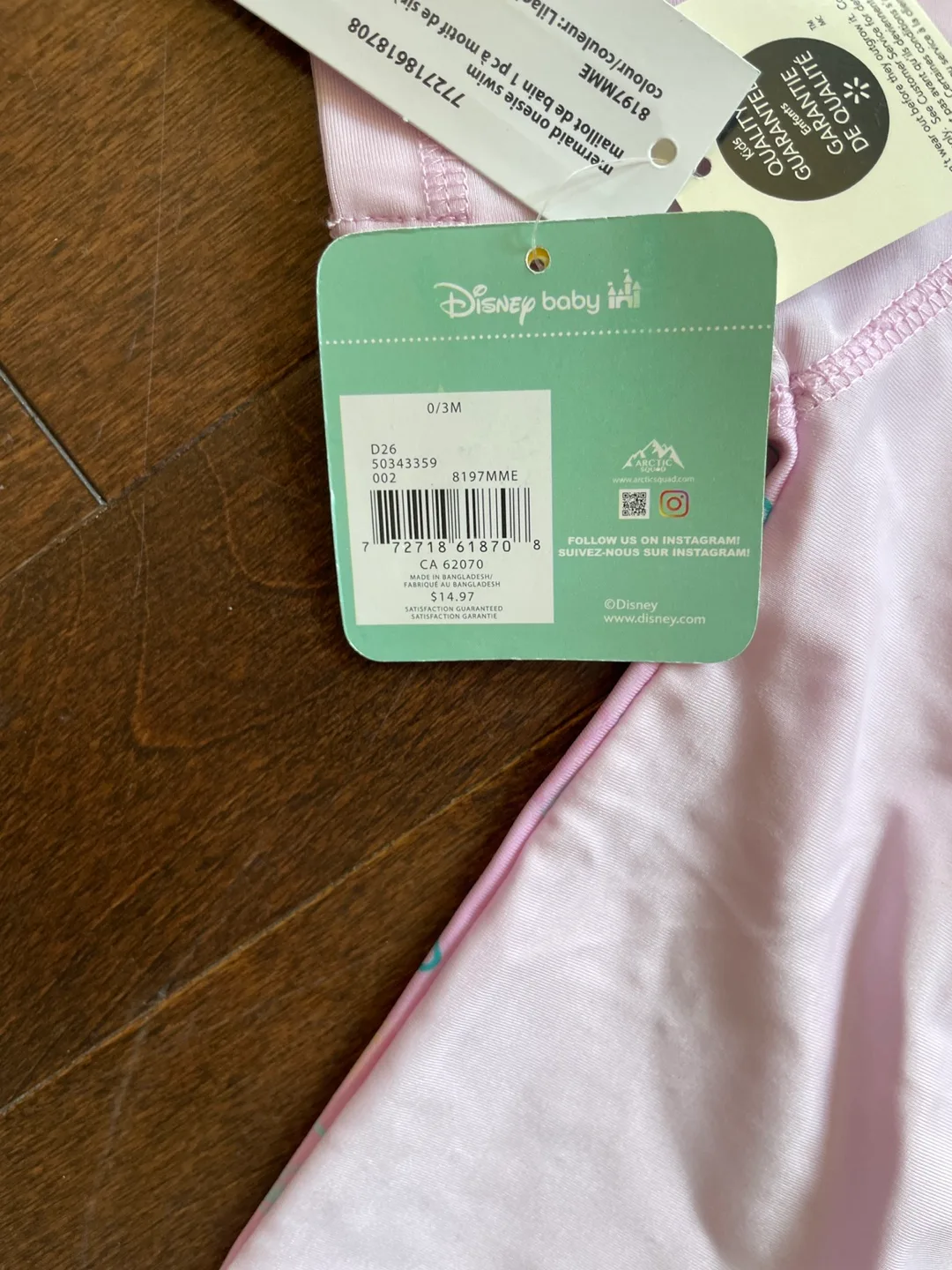 Disney Baby Mermaid Swimsuit - New 0-3M image indicator(3)