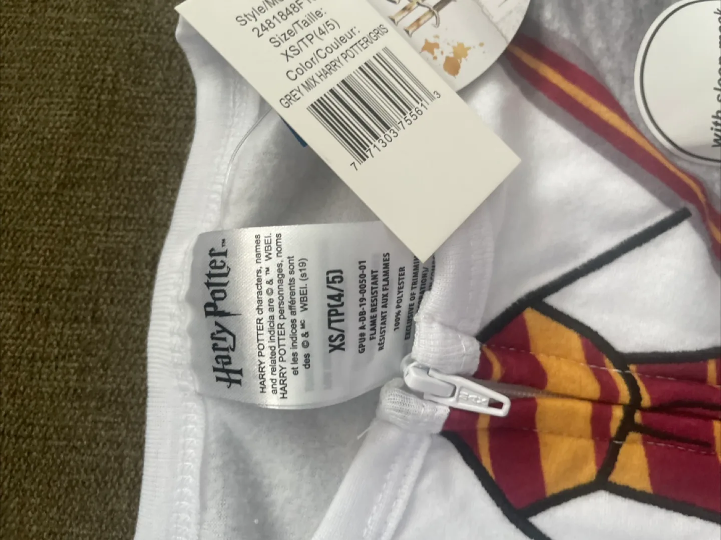 Harry Potter Onesie XS/TP (4/5) w/ Sleep Mask image indicator(3)