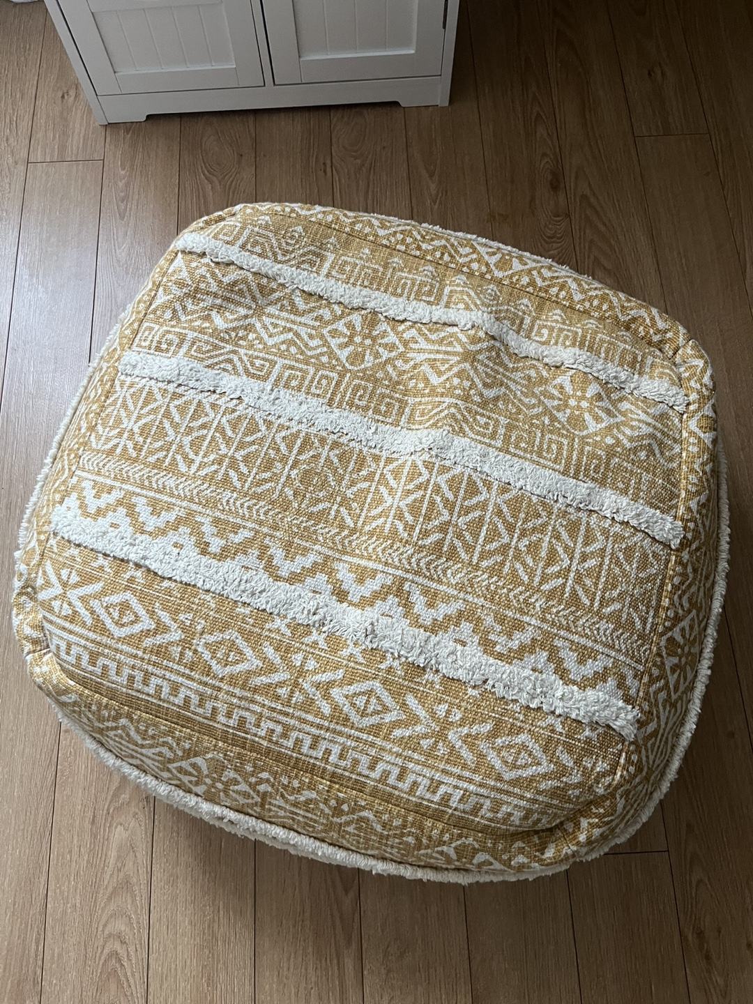 Yellow Boho Pouf Ottoman - photo 2