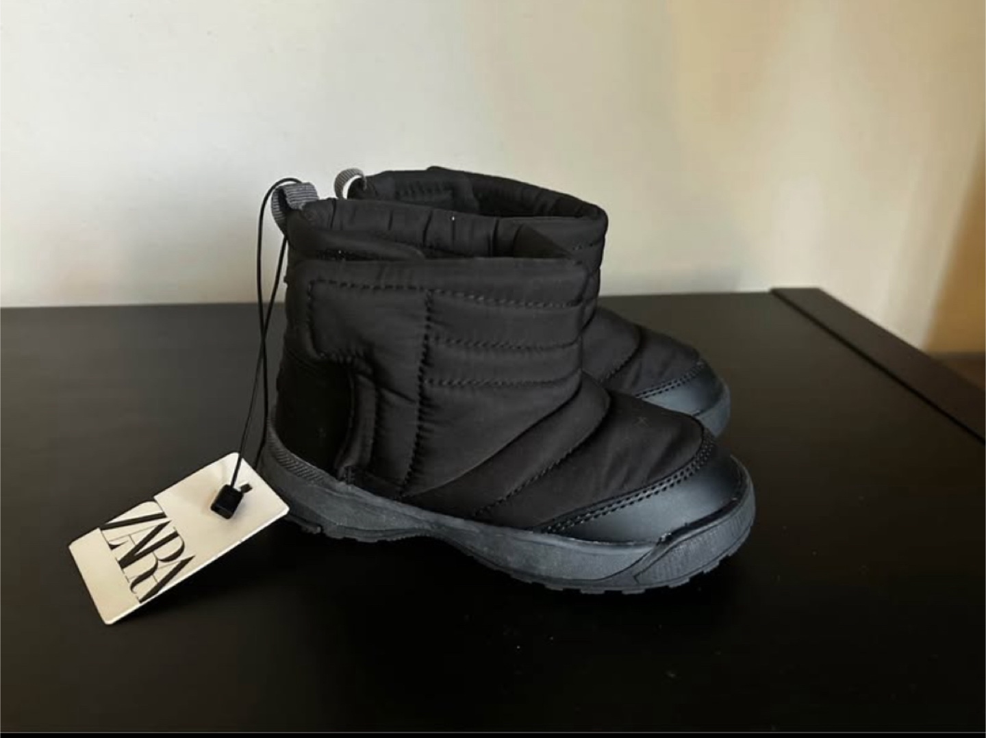 Zara Black Padded Winter Boots - Size 24