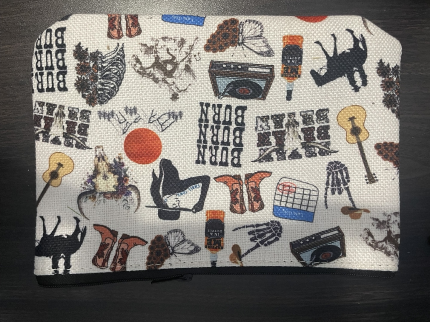 Cosmetic Bag with Country Music Theme
