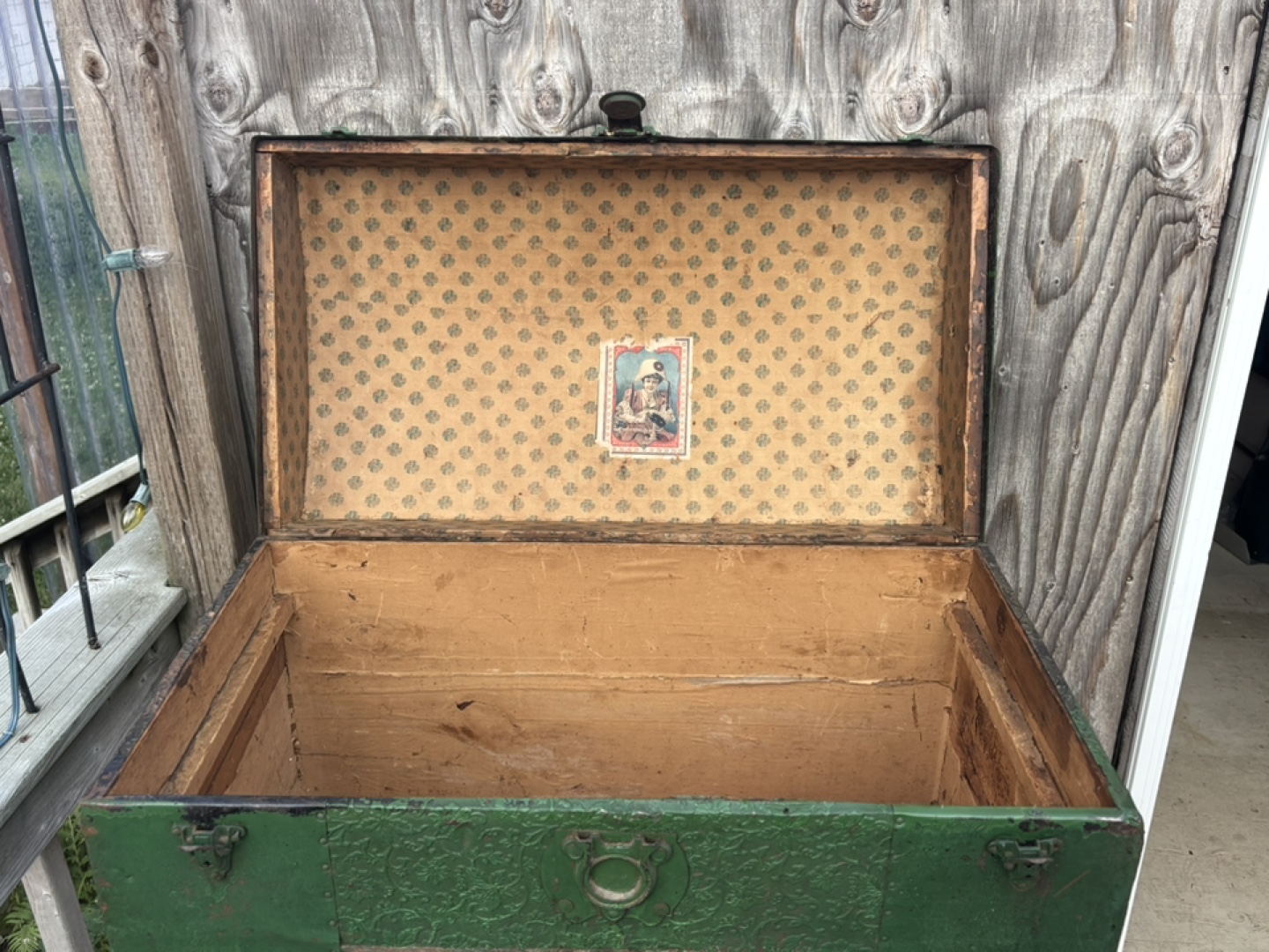 Vintage Green Steamer Trunk, 70x58x39cm - photo 2