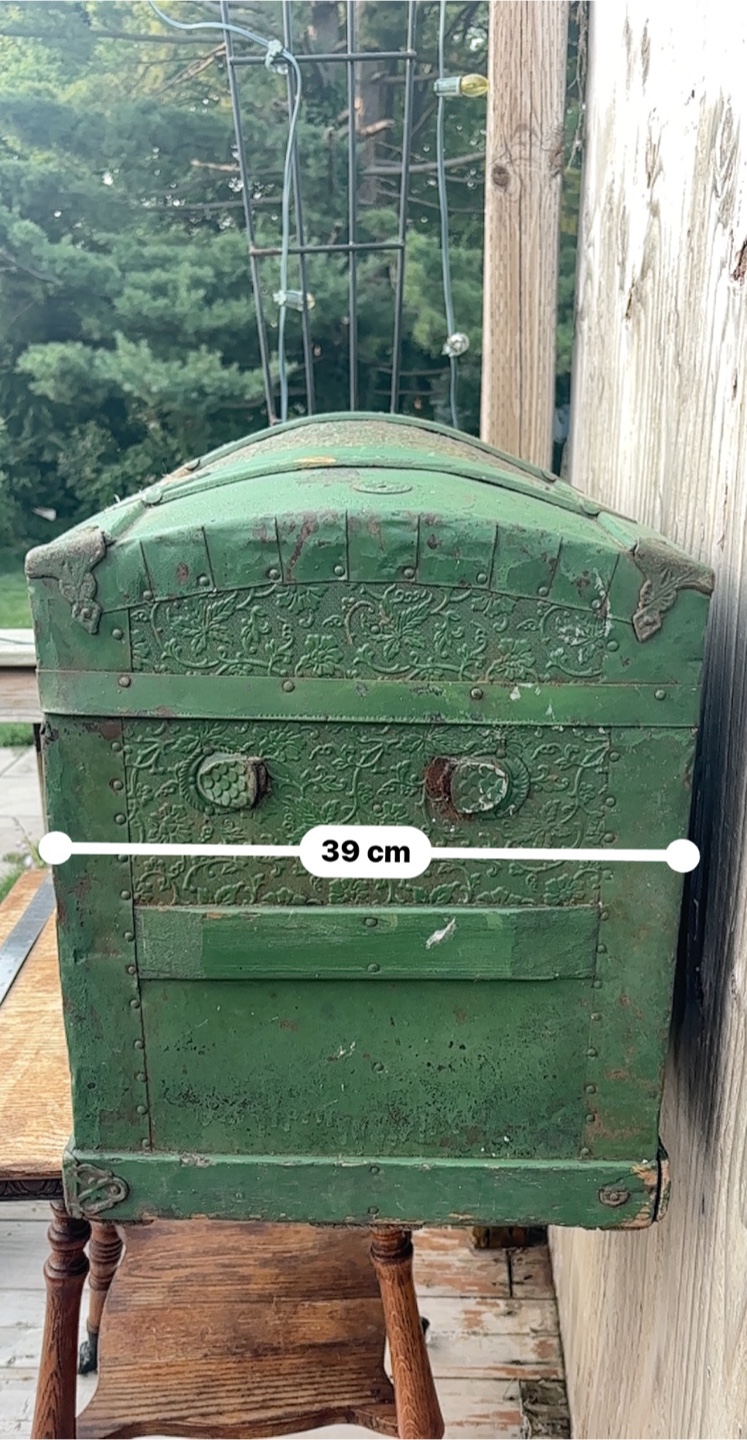 Vintage Green Steamer Trunk, 70x58x39cm - photo 3