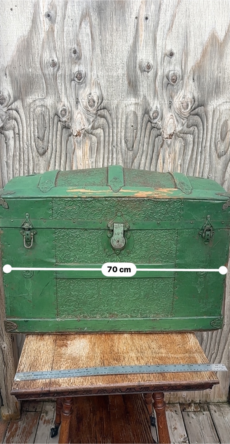 Vintage Green Steamer Trunk, 70x58x39cm - photo 4