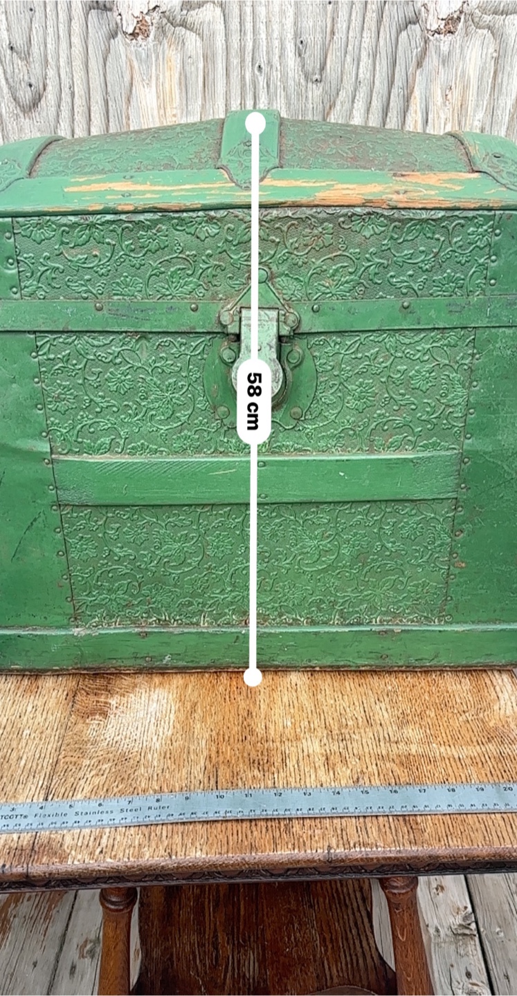 Vintage Green Steamer Trunk, 70x58x39cm - photo 5