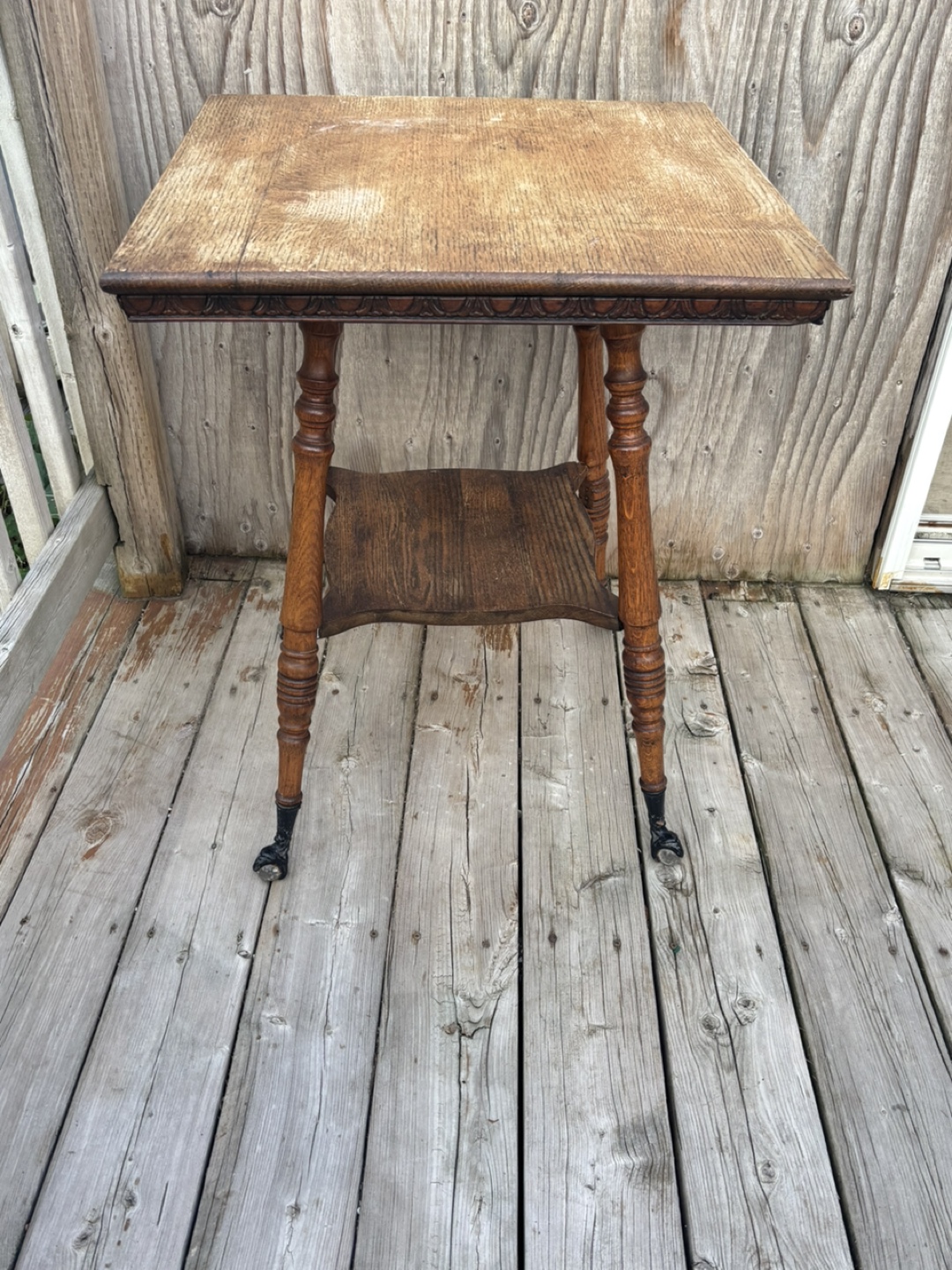 Antique Oak Chester Table with glass feet - photo 3