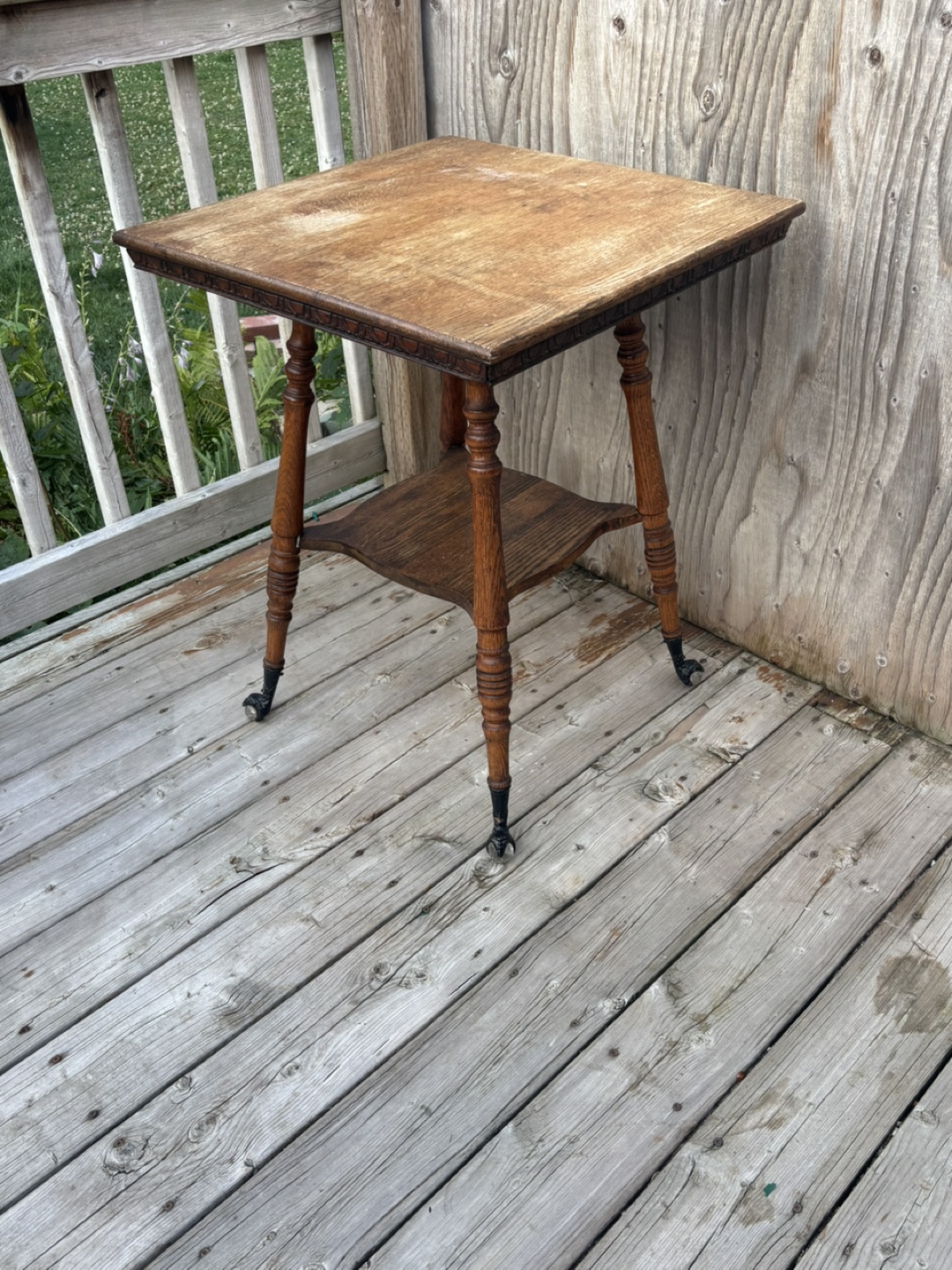 Antique Oak Chester Table with glass feet - photo 2