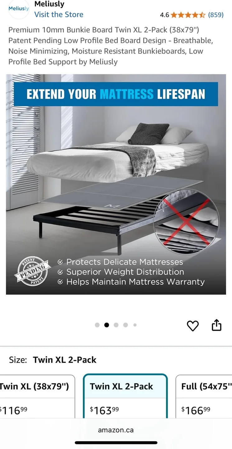 Meliusly Bunkie Board Twin XL - brand new image indicator(2)