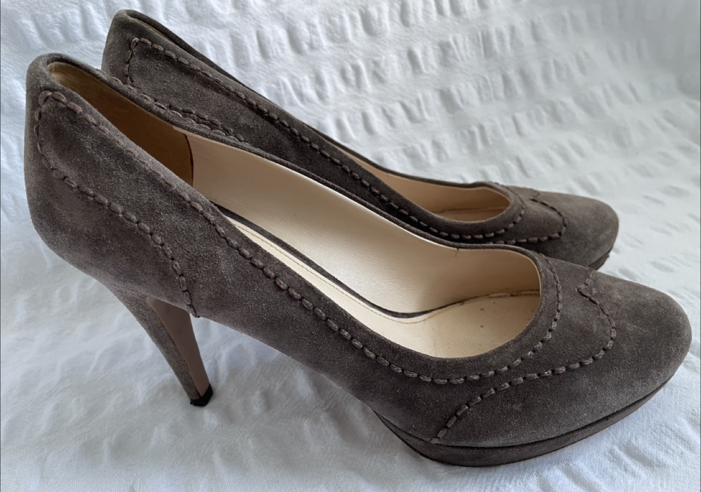 Prada Suede Platform Heels - Size 39 - photo 2