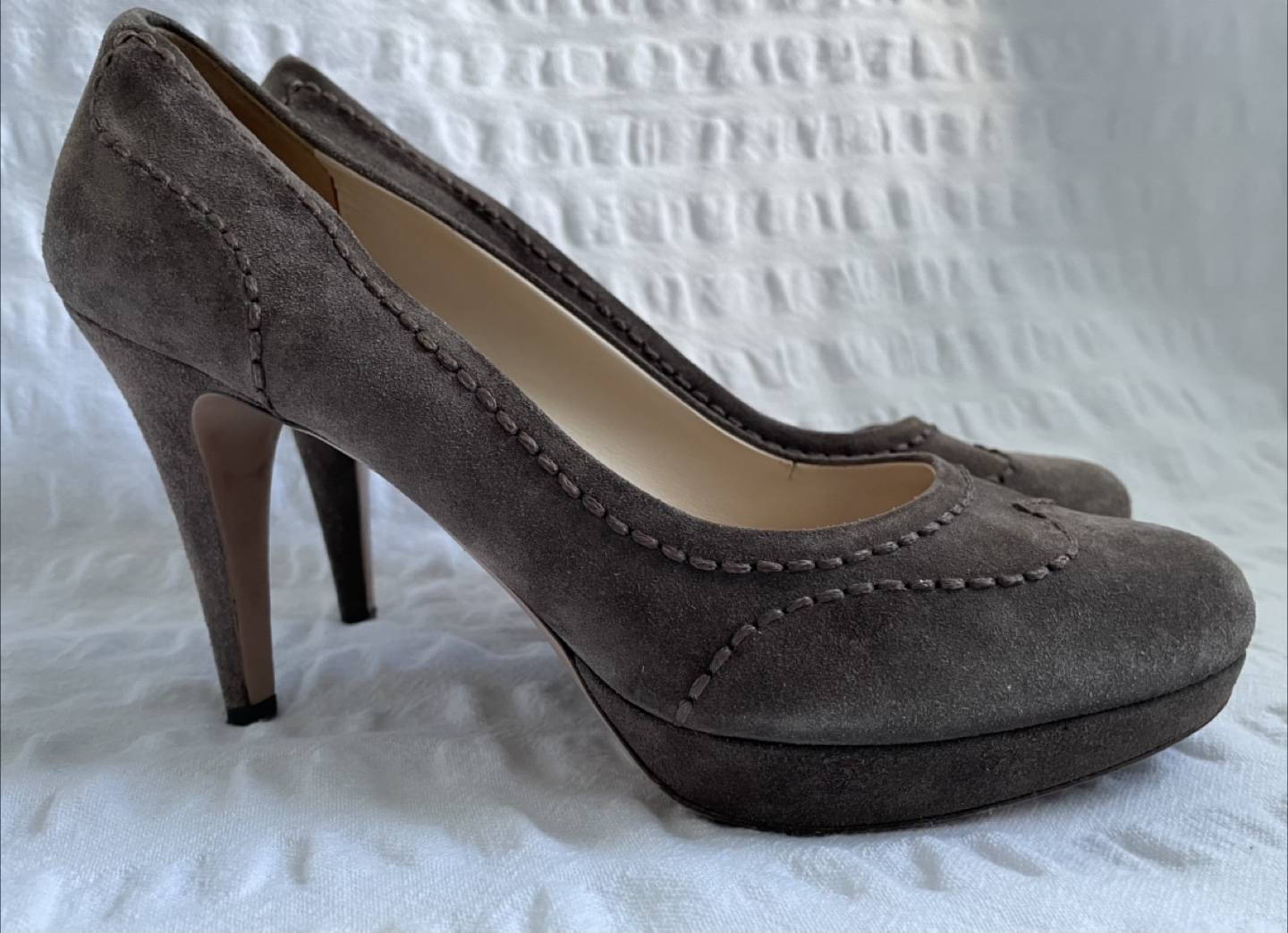 Prada Suede Platform Heels - Size 39 - photo 3