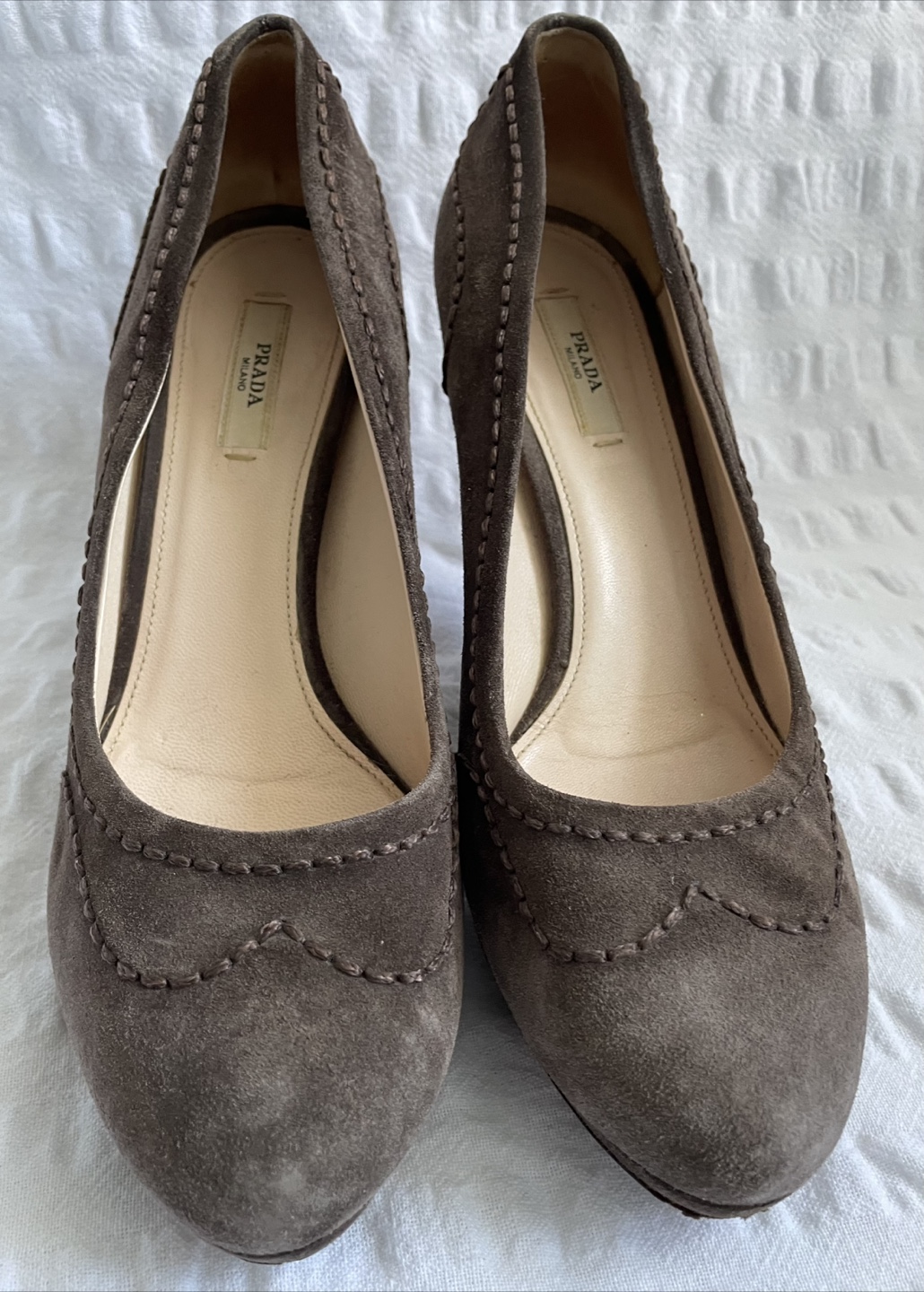 Prada Suede Platform Heels - Size 39