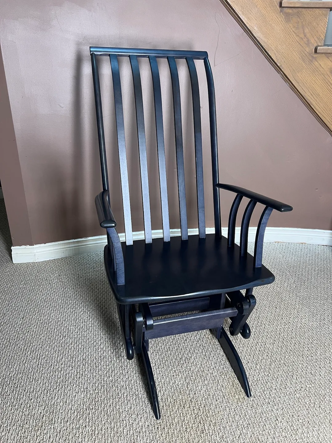 Navy Blue Wooden Glider – Modern, Comfy & Silent image indicator(6)