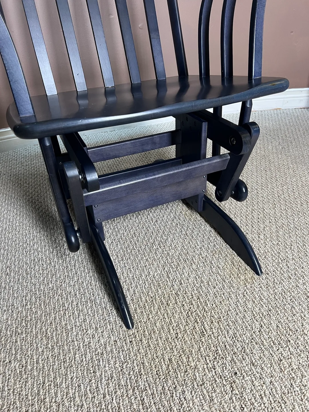 Navy Blue Wooden Glider – Modern, Comfy & Silent image indicator(3)