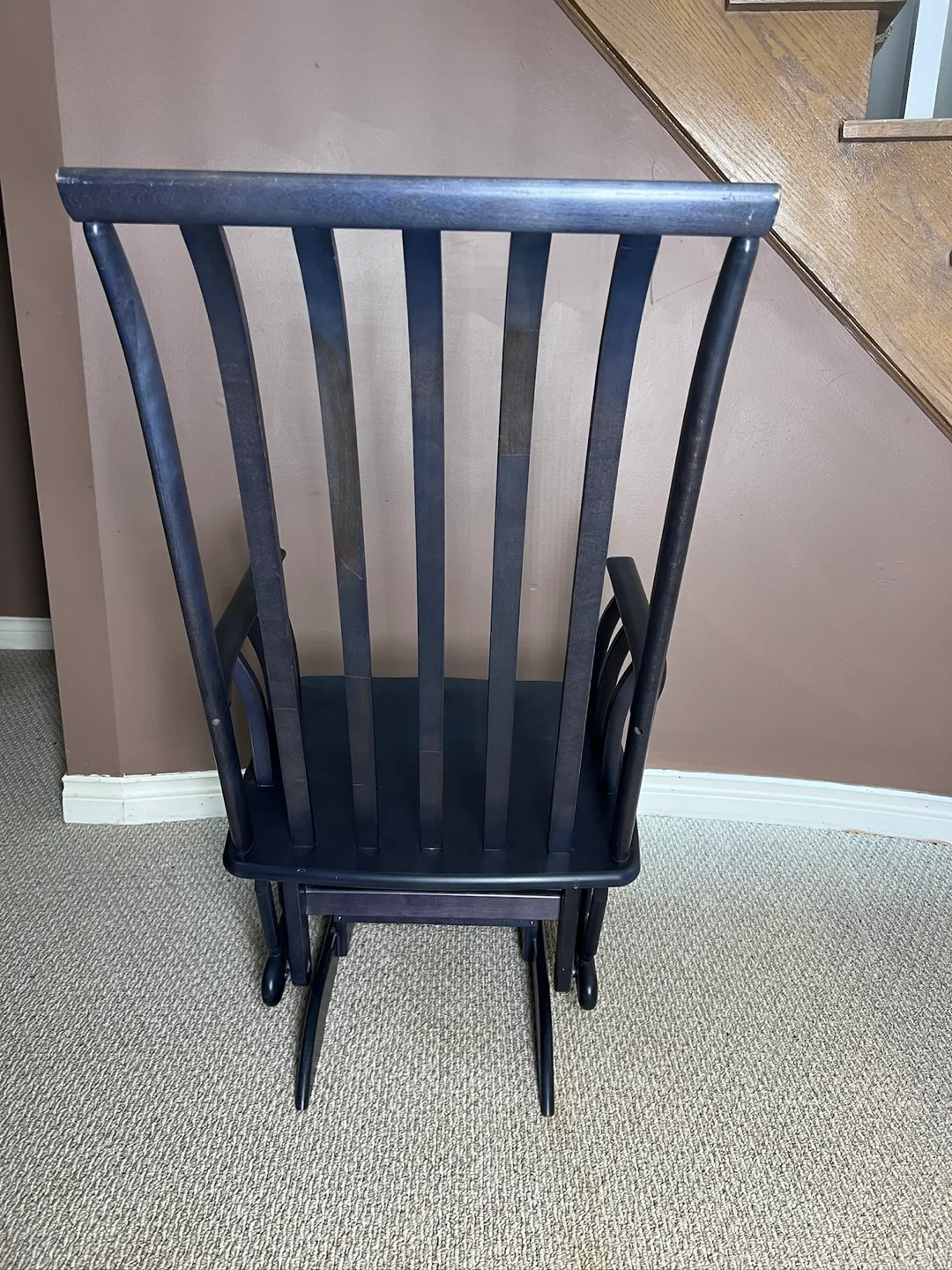 Navy Blue Wooden Glider – Modern, Comfy & Silent image indicator(5)