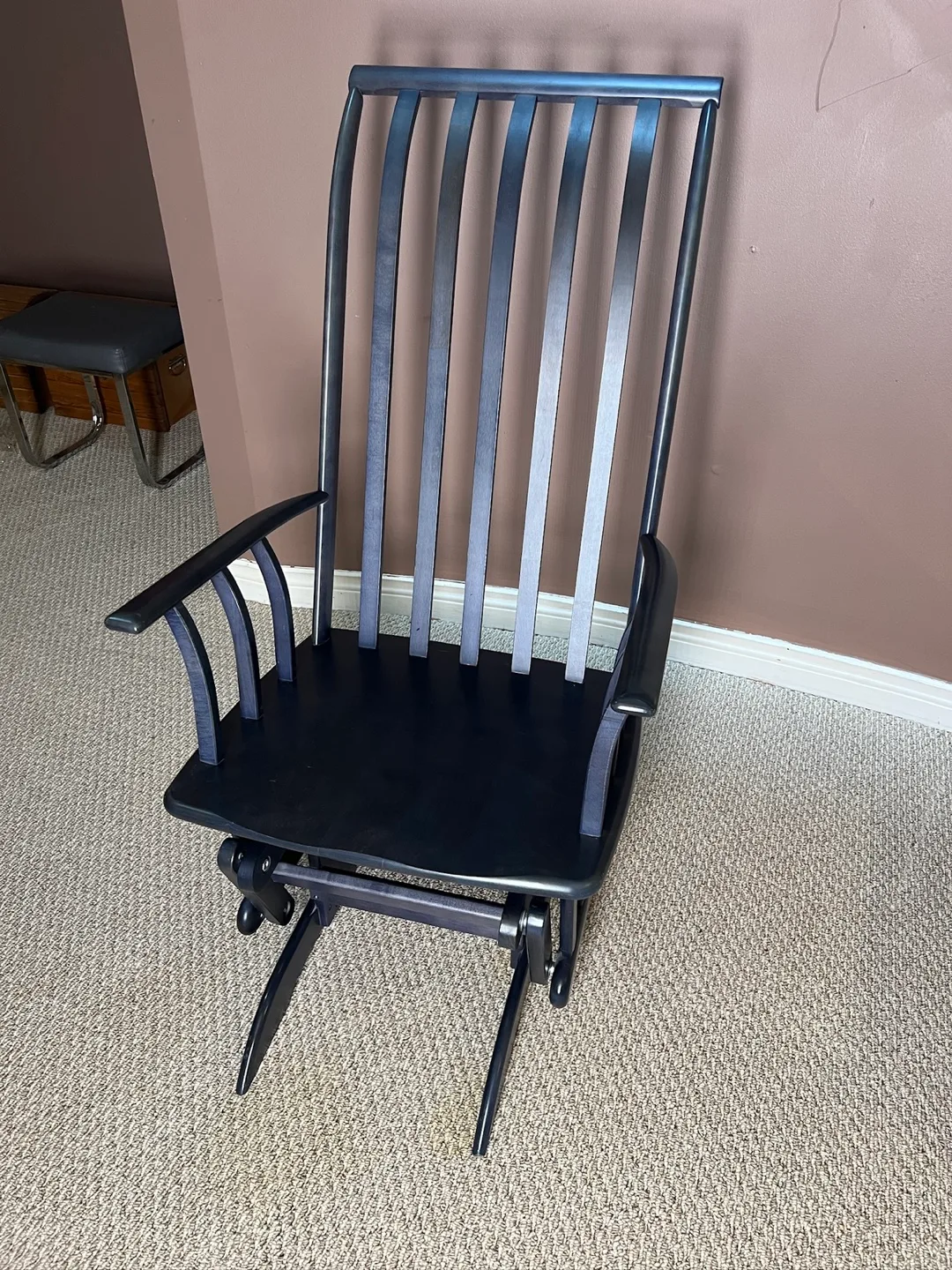 Navy Blue Wooden Glider – Modern, Comfy & Silent image indicator(7)