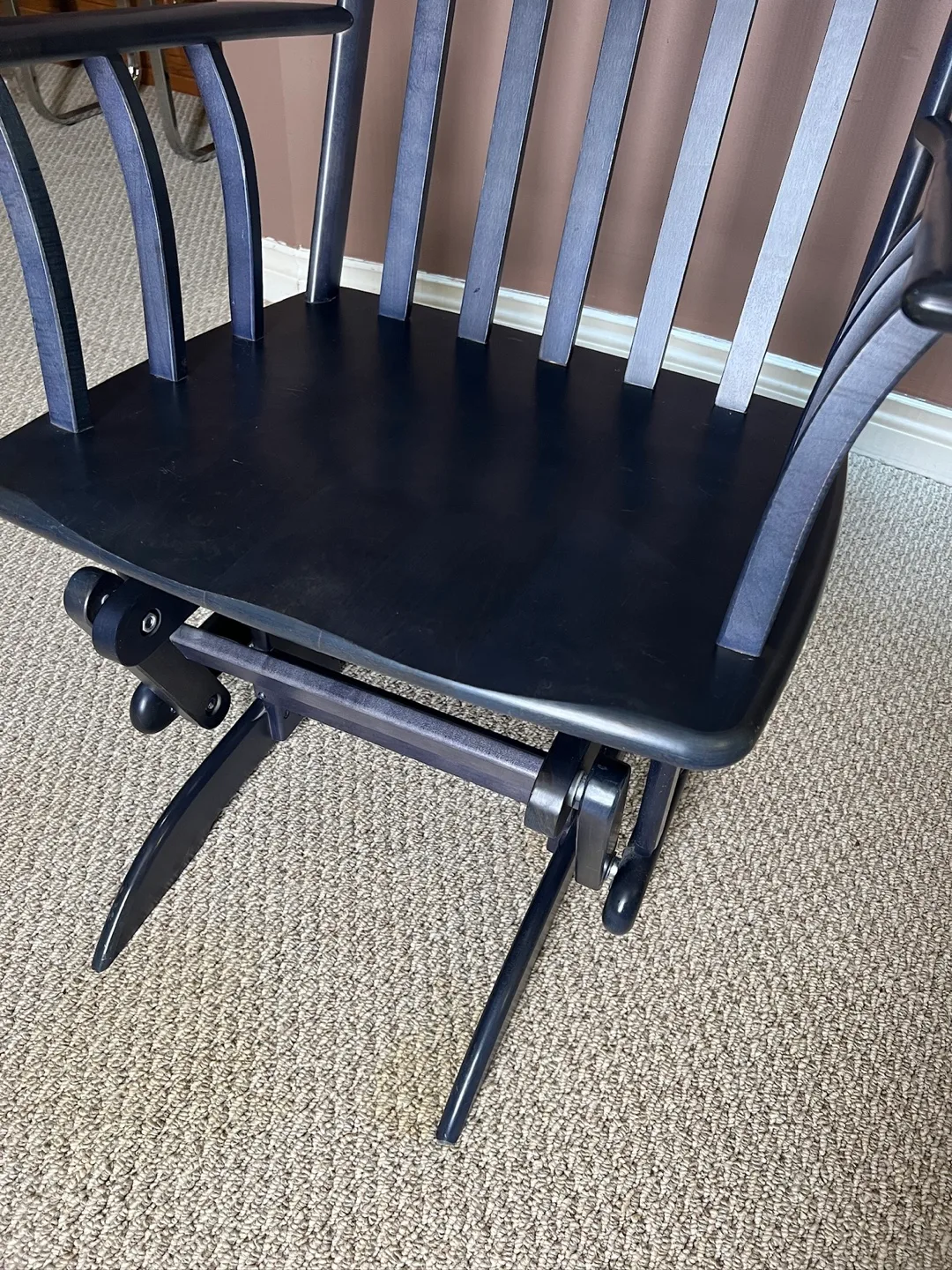 Navy Blue Wooden Glider – Modern, Comfy & Silent image indicator(8)