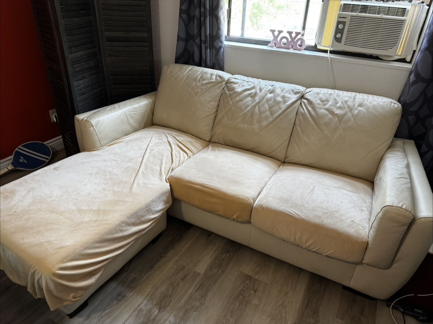 Beige Sectional Sofa with Chaise Lounge - photo 2
