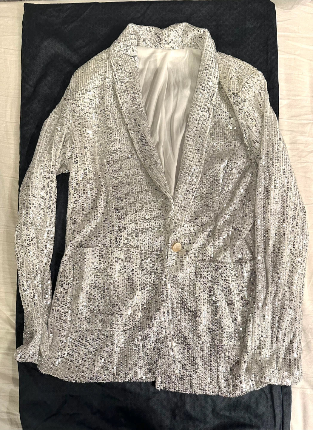 Sequin Blazer - Silver