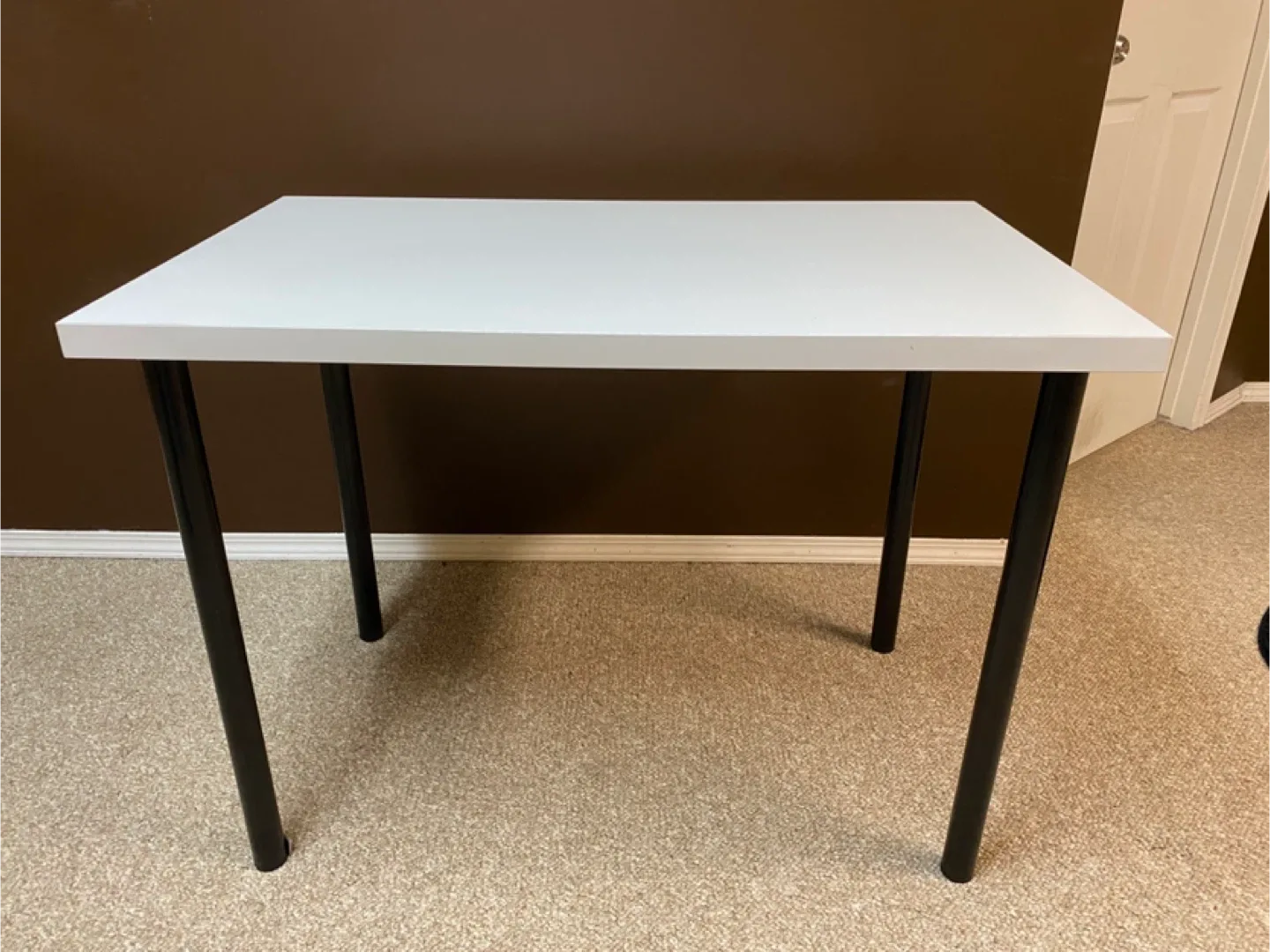 Ikea White Table with Black Legs thumbnail