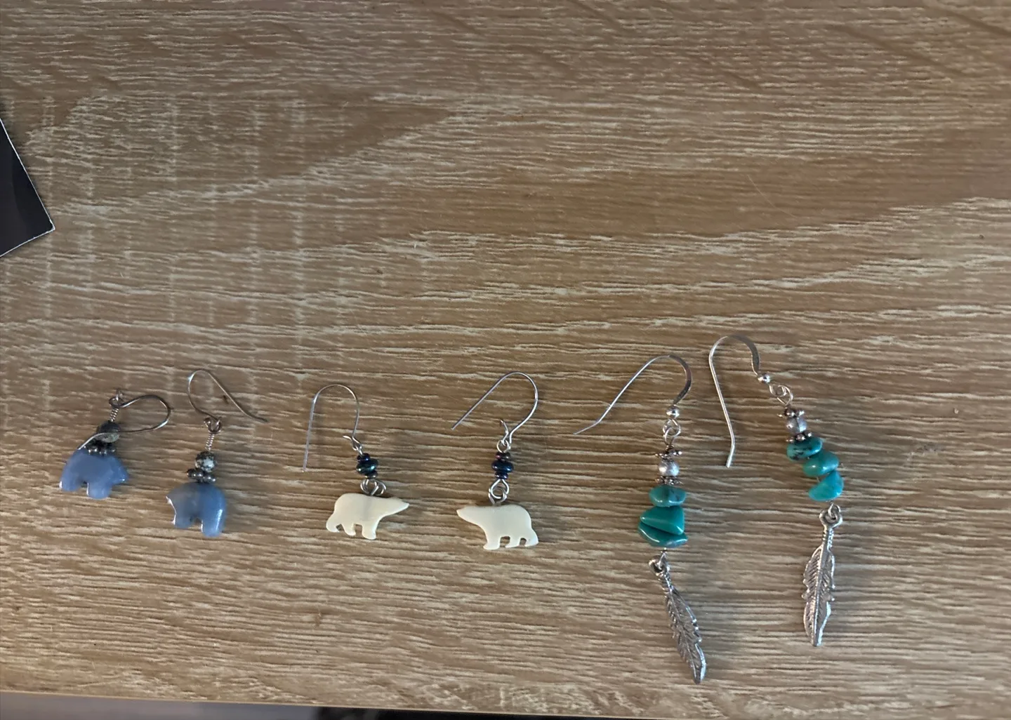 Set of 2 Handmade Bear and 1 Pair of Eagle Earrings image indicator(3)