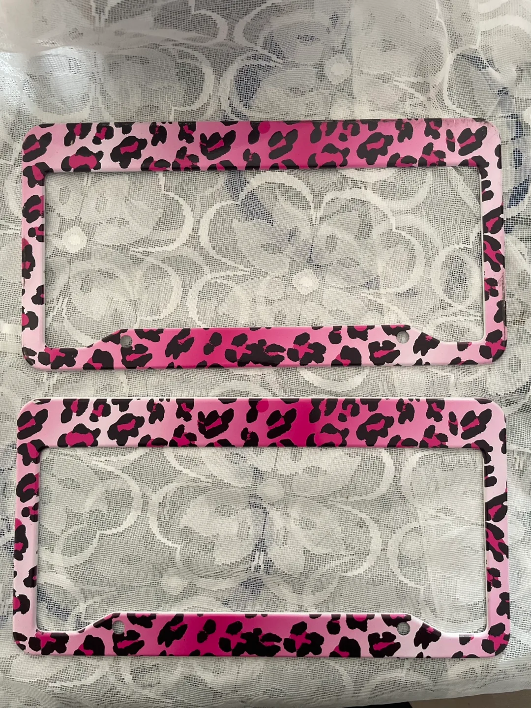 Pink Leopard Print License Plate Frames thumbnail