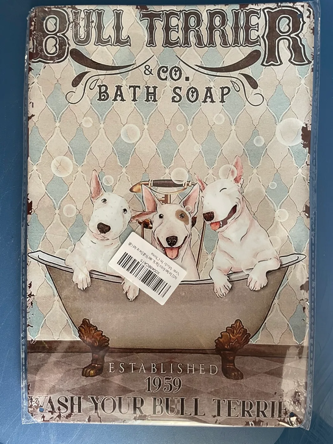 Bull Terrier & Co. Bath Soap Retro Tin Sign thumbnail