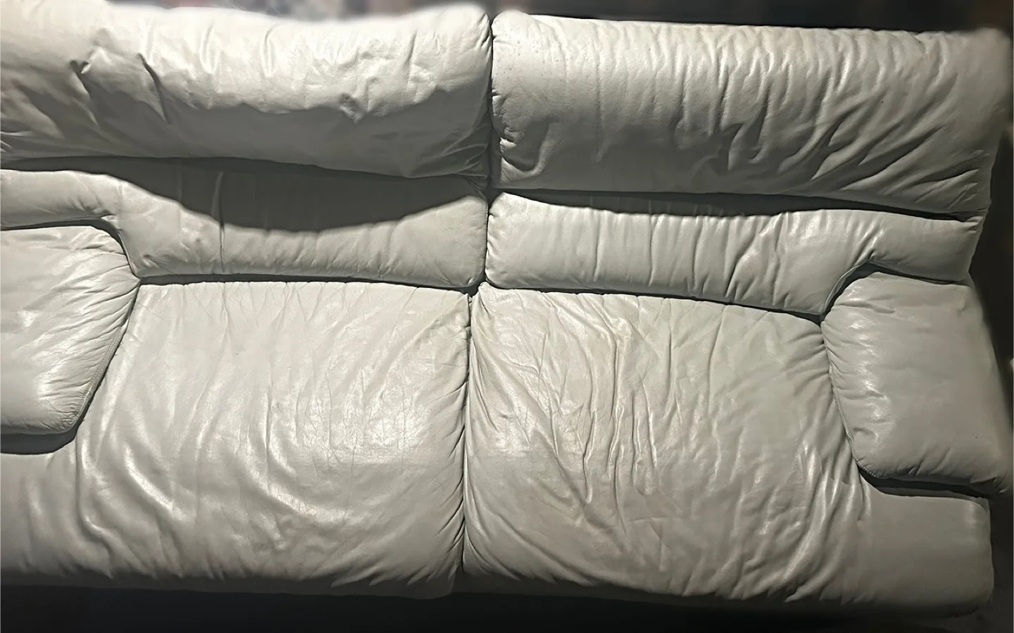 TWO Comfy Leather Sofas - Light Grey image indicator(2)