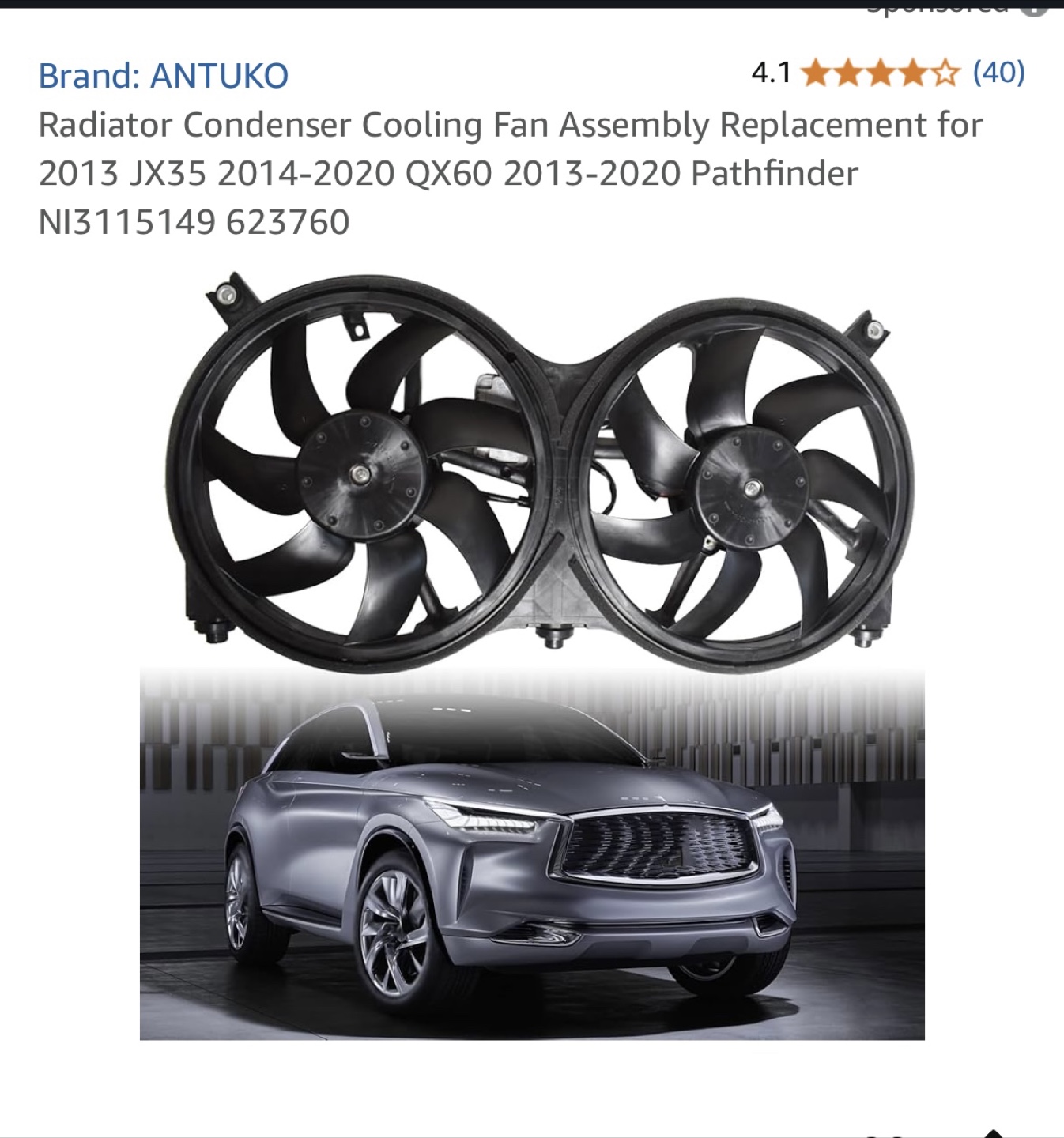 ANTUKO Radiator Condenser Cooling Fan Assembly