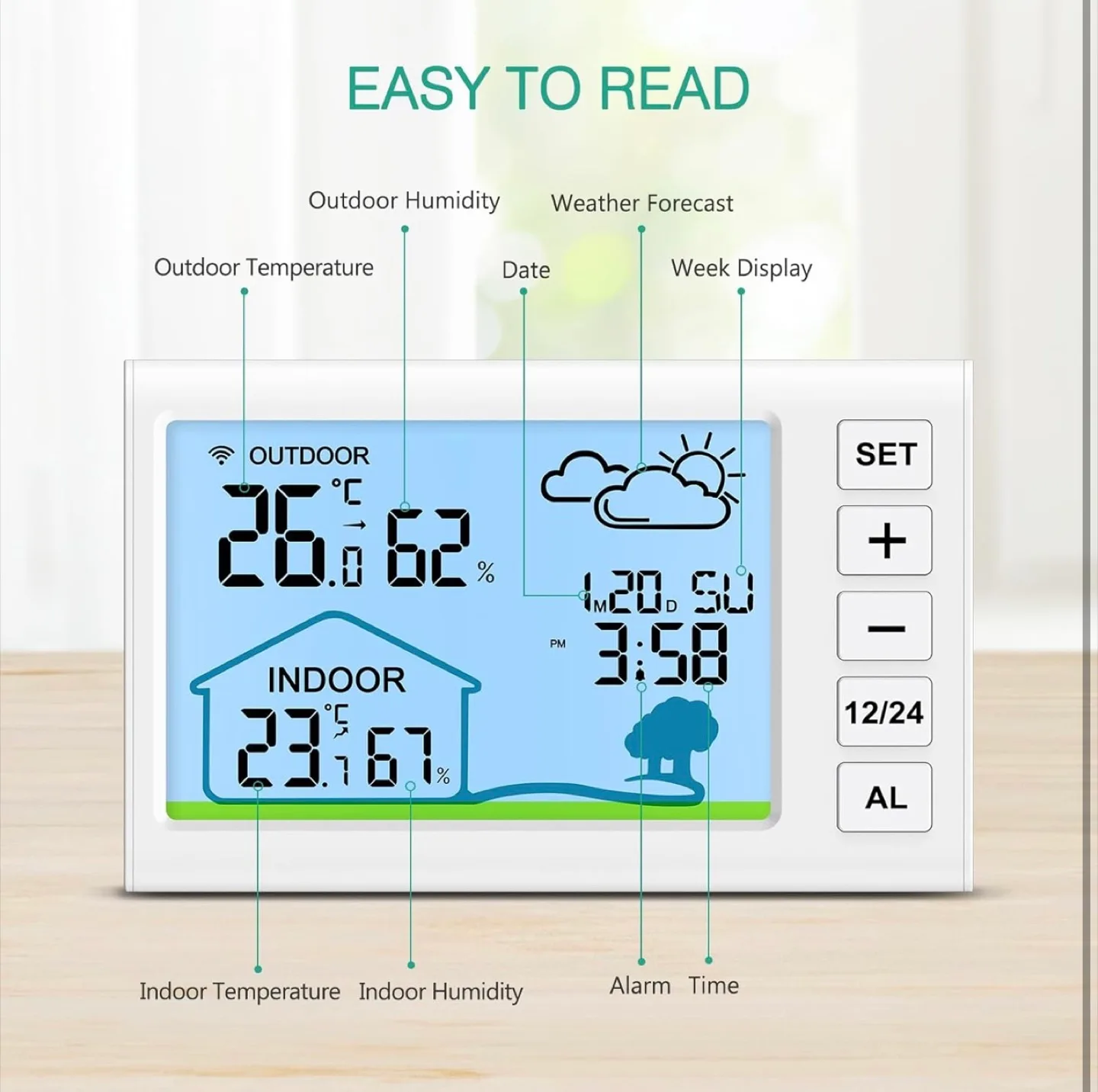 Wireless Weather Station with Remote Sensor image indicator(3)