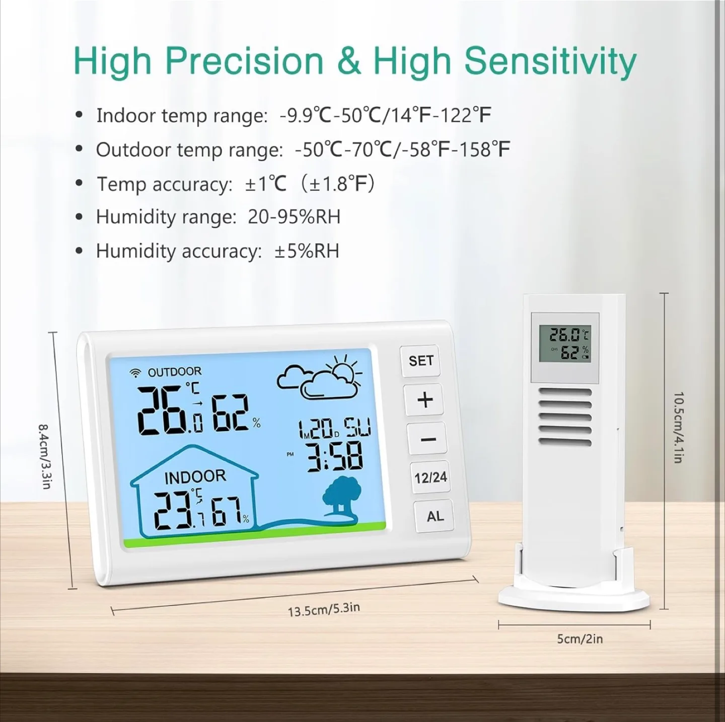 Wireless Weather Station with Remote Sensor image indicator(5)