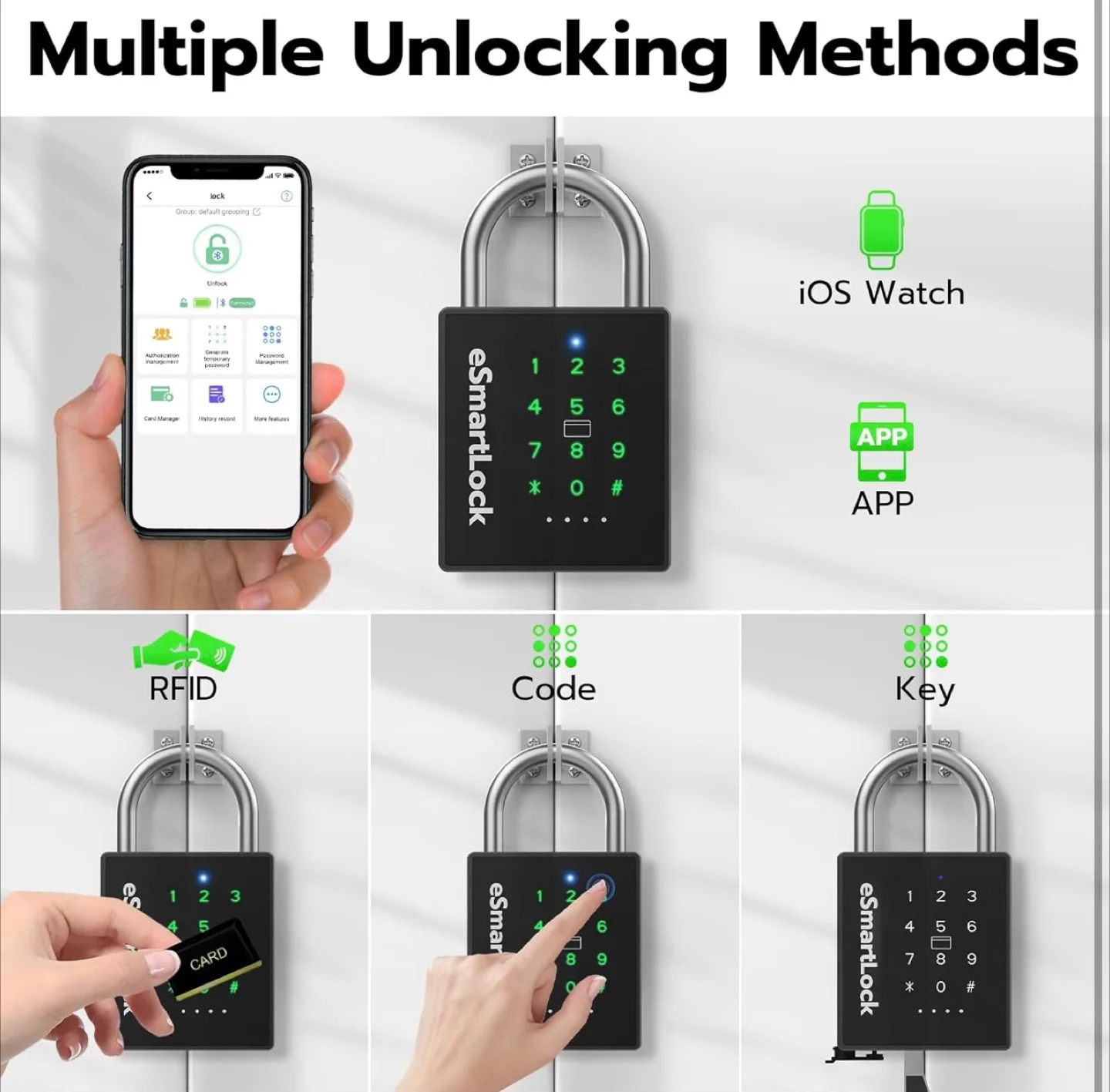 eSmartLock Combination Lock Outdoor Password Padlock image indicator(8)