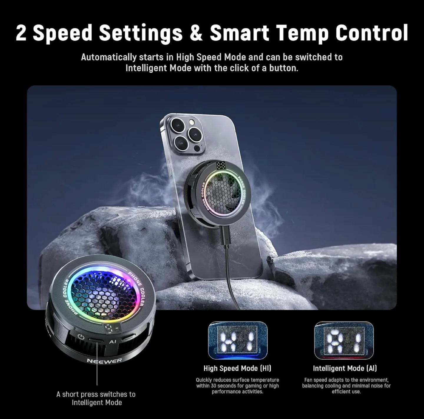 NEEWER Basics Magnetic Phone Cooler PA069 - Like New! image indicator(5)