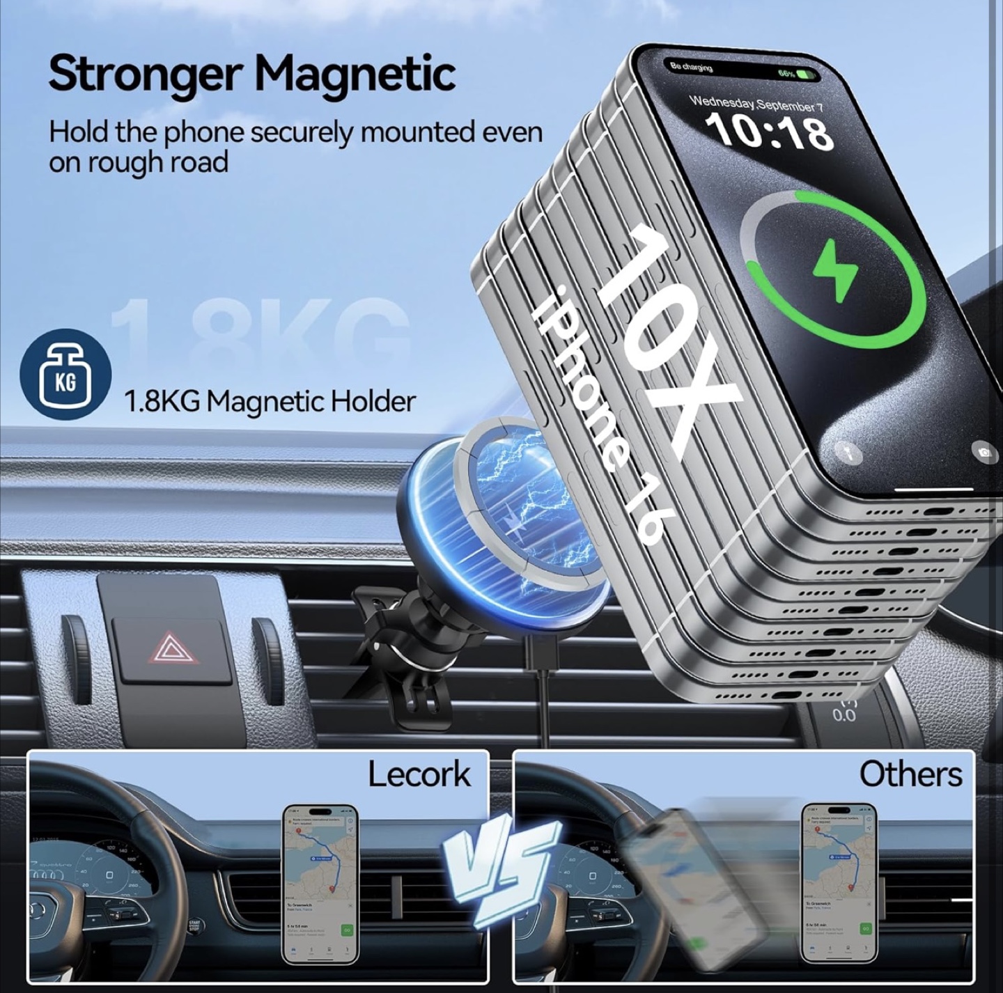 Lecork Magnetic Wireless Car Charger - New in Box! - photo 5