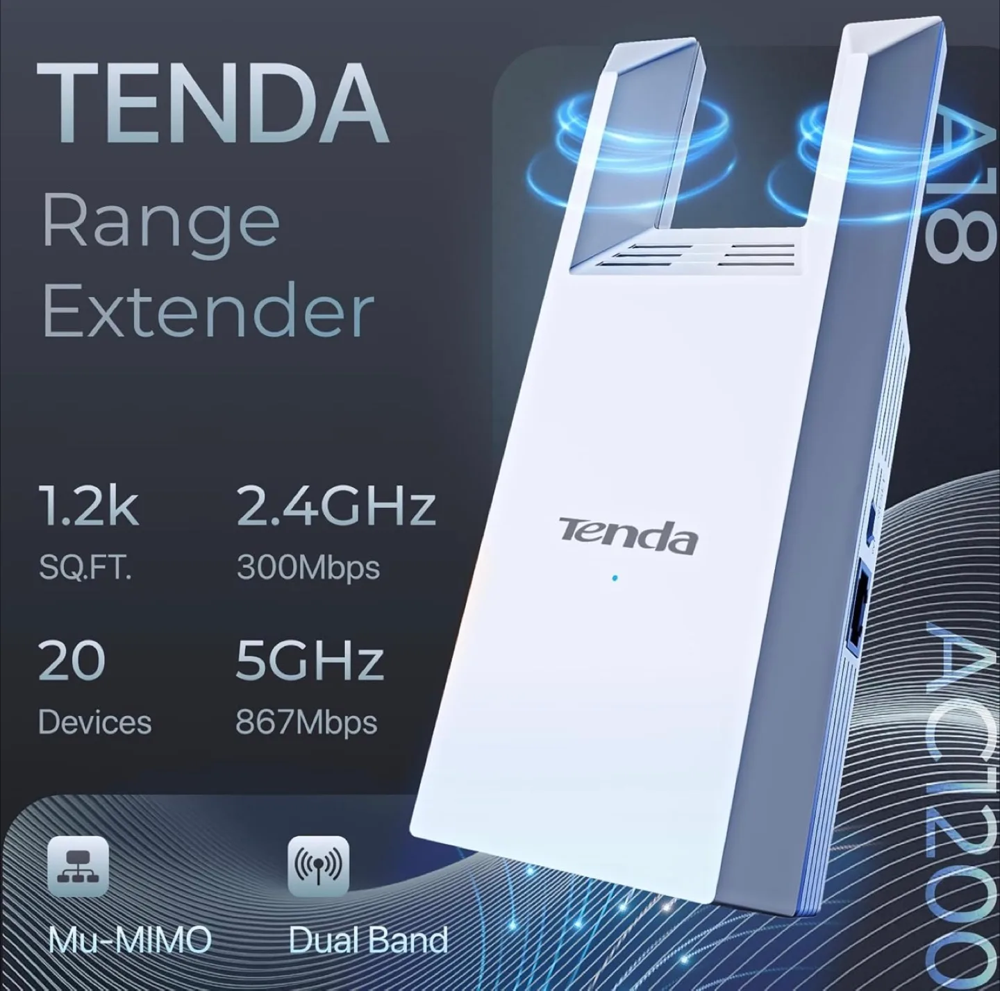 Tenda AC1200 Dual-Band WiFi Range Extender - New in Box image indicator(5)