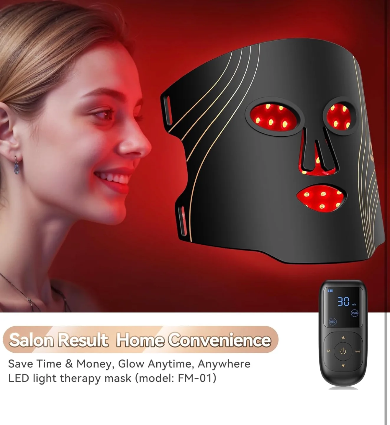 WAYCOM Red Light Therapy Mask - New in Box image indicator(10)