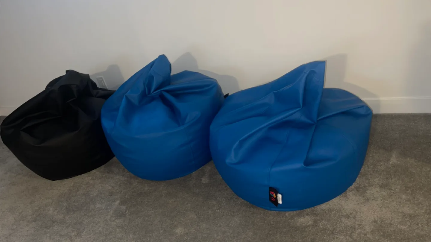 Black Faux Leather Adult Bean Bag Chair (1) thumbnail