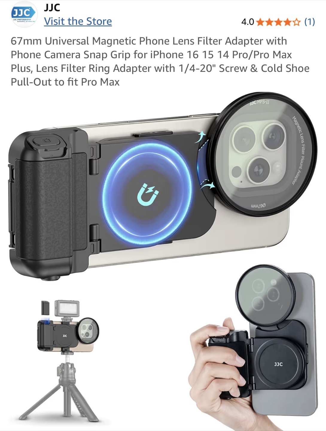 JJC Magnetic Phone Grip & Lens Filter Adapter - photo 2
