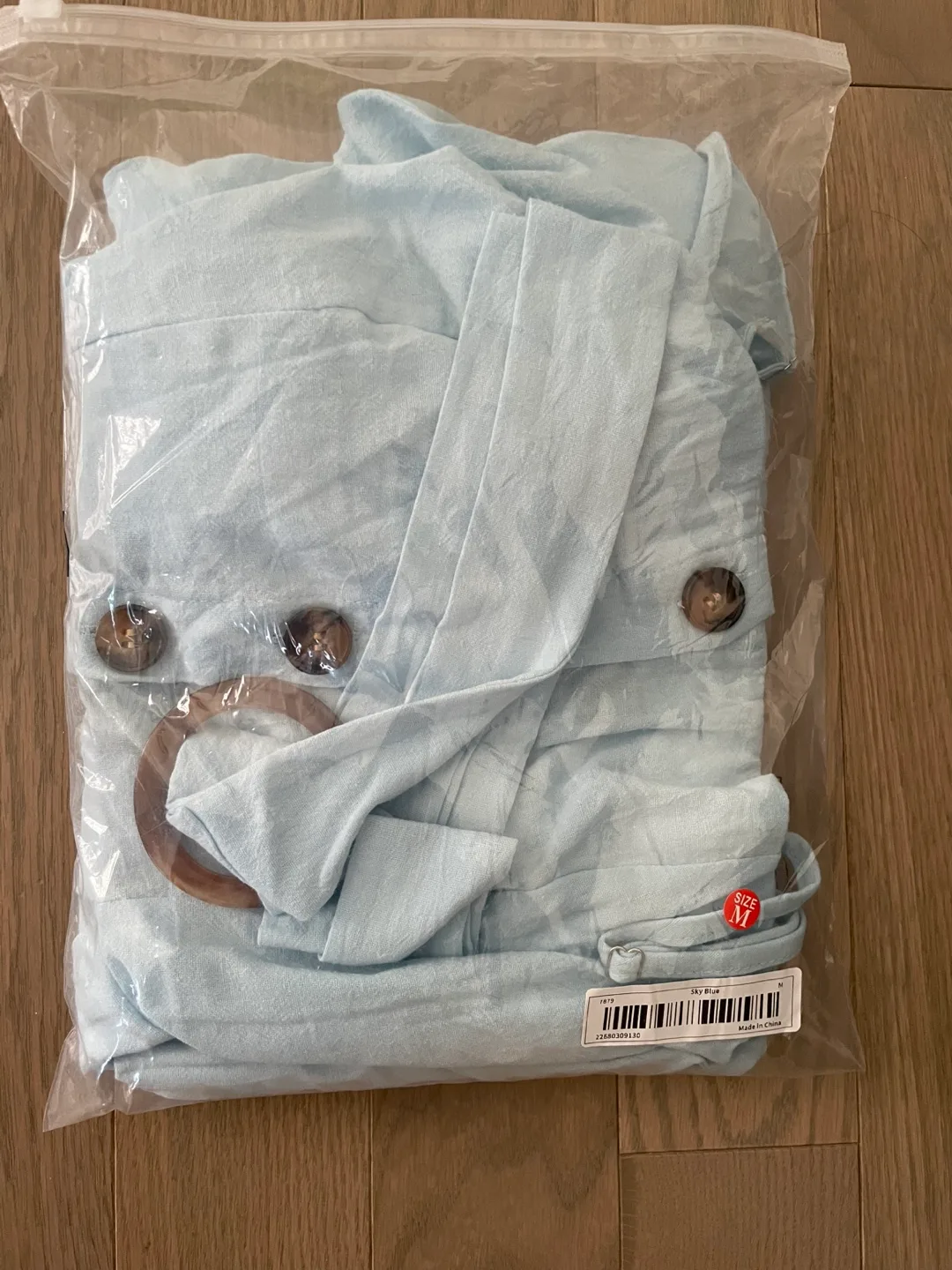 Sky Blue Button-Down Dress - Size M image indicator(5)