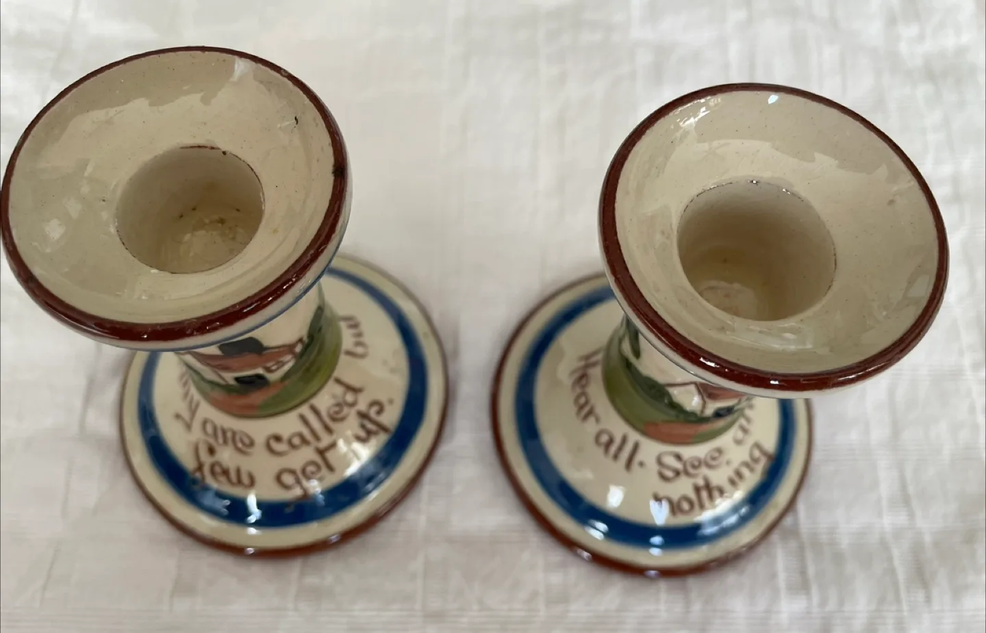 Pair of Longpark Torquay England Candle Holders image indicator(4)