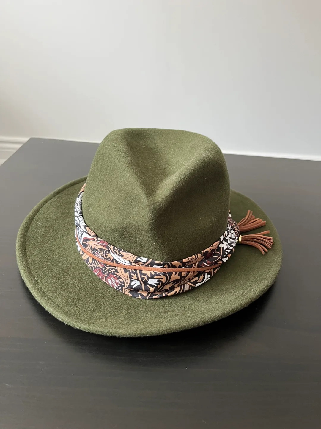 Olive Green Fedora Hat thumbnail