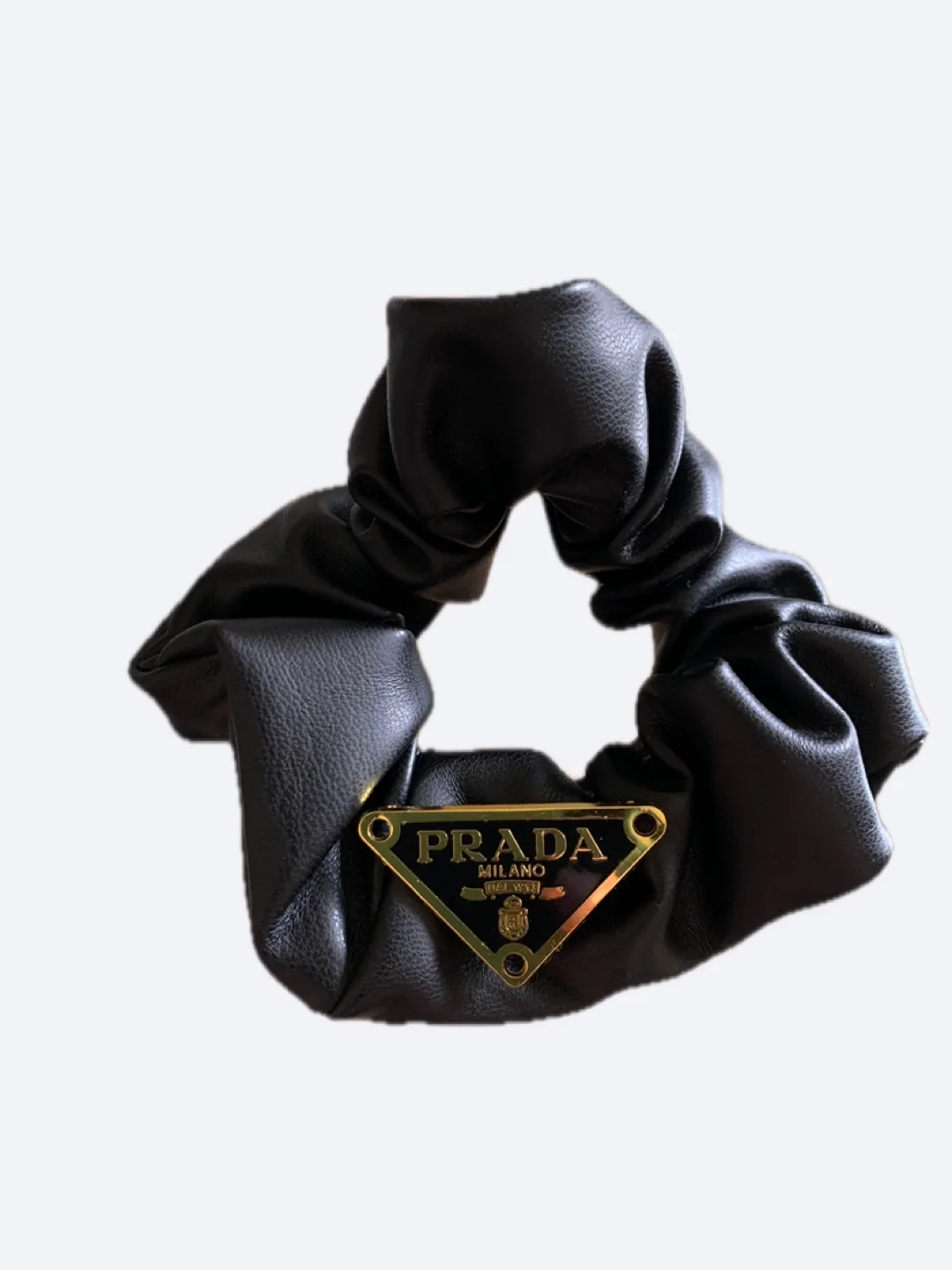 Prada Black Leather Scrunchie thumbnail