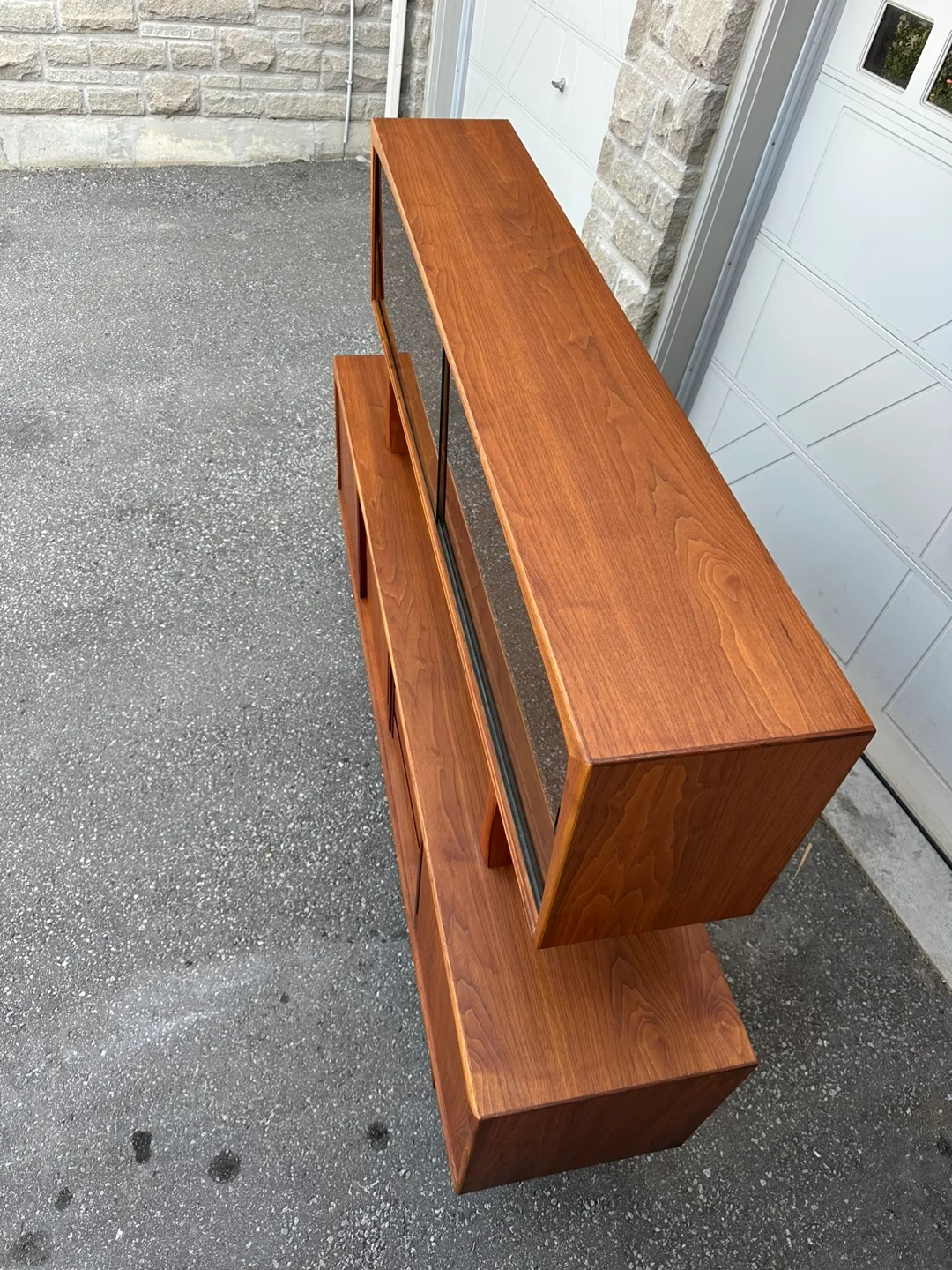 Mid-Century Modern Teak Credenza with Hutch image indicator(8)
