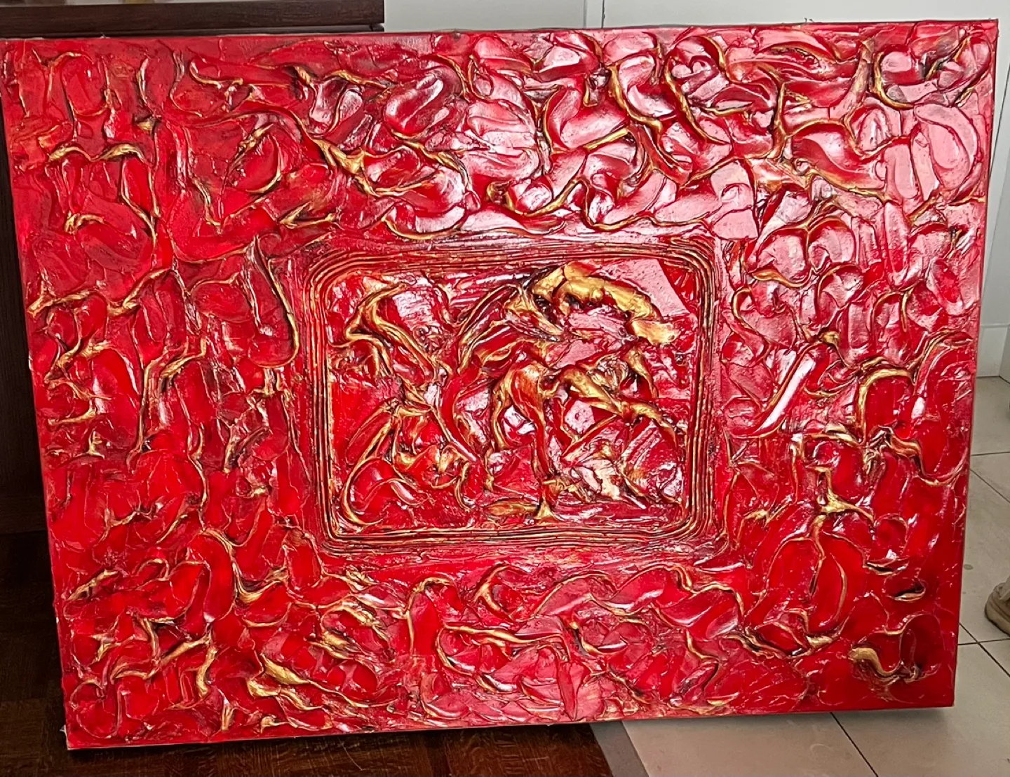 Red & Gold Abstract Painting thumbnail
