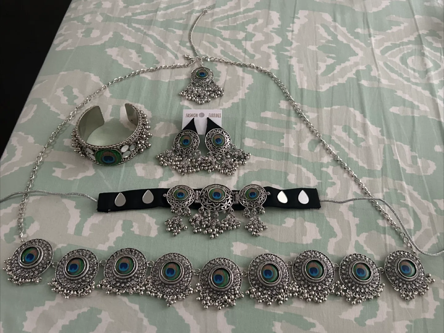 Navratri jewelry set - Peacock Design thumbnail