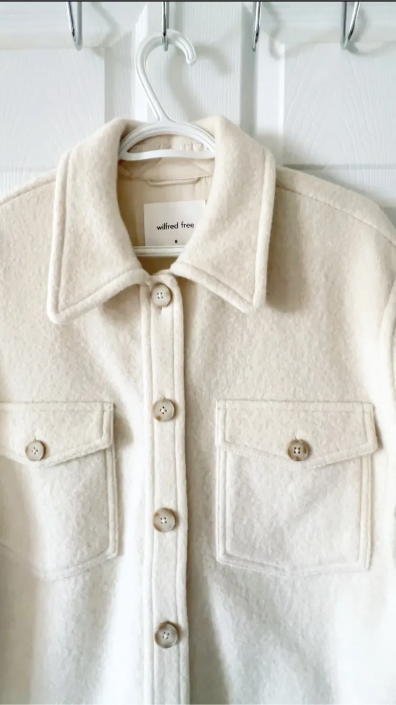 Aritzia Ganna Shirt Jacket - Heather Light Oatmeal - M/M thumbnail