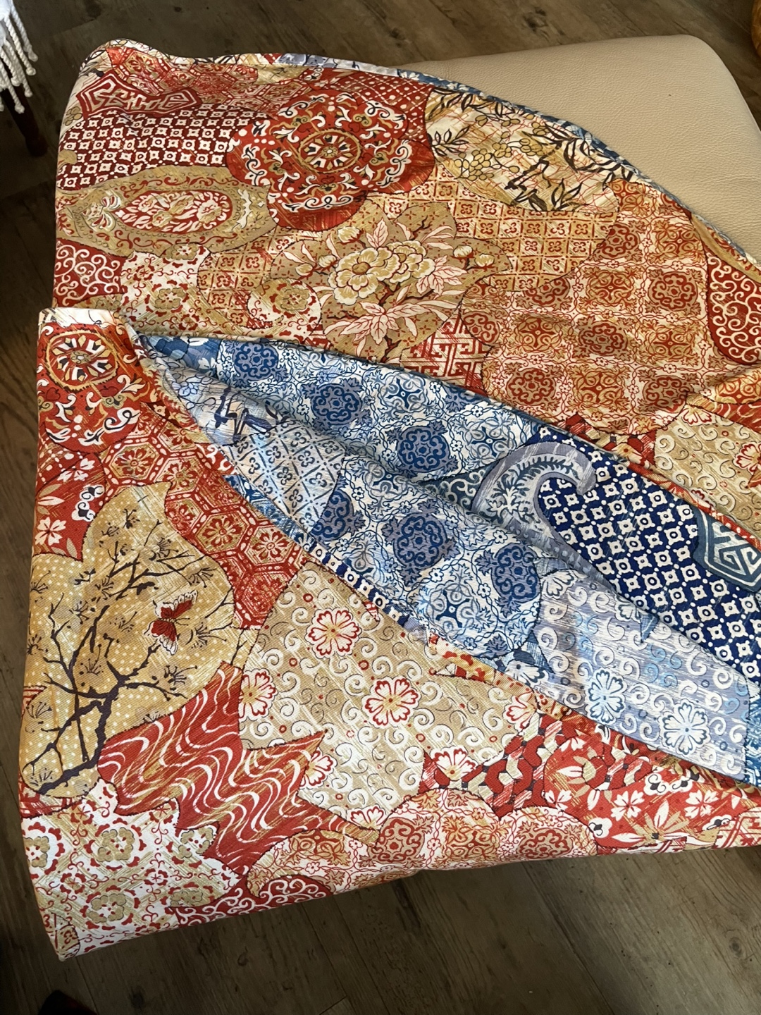 Reversible round tablecloth handmade - photo 3