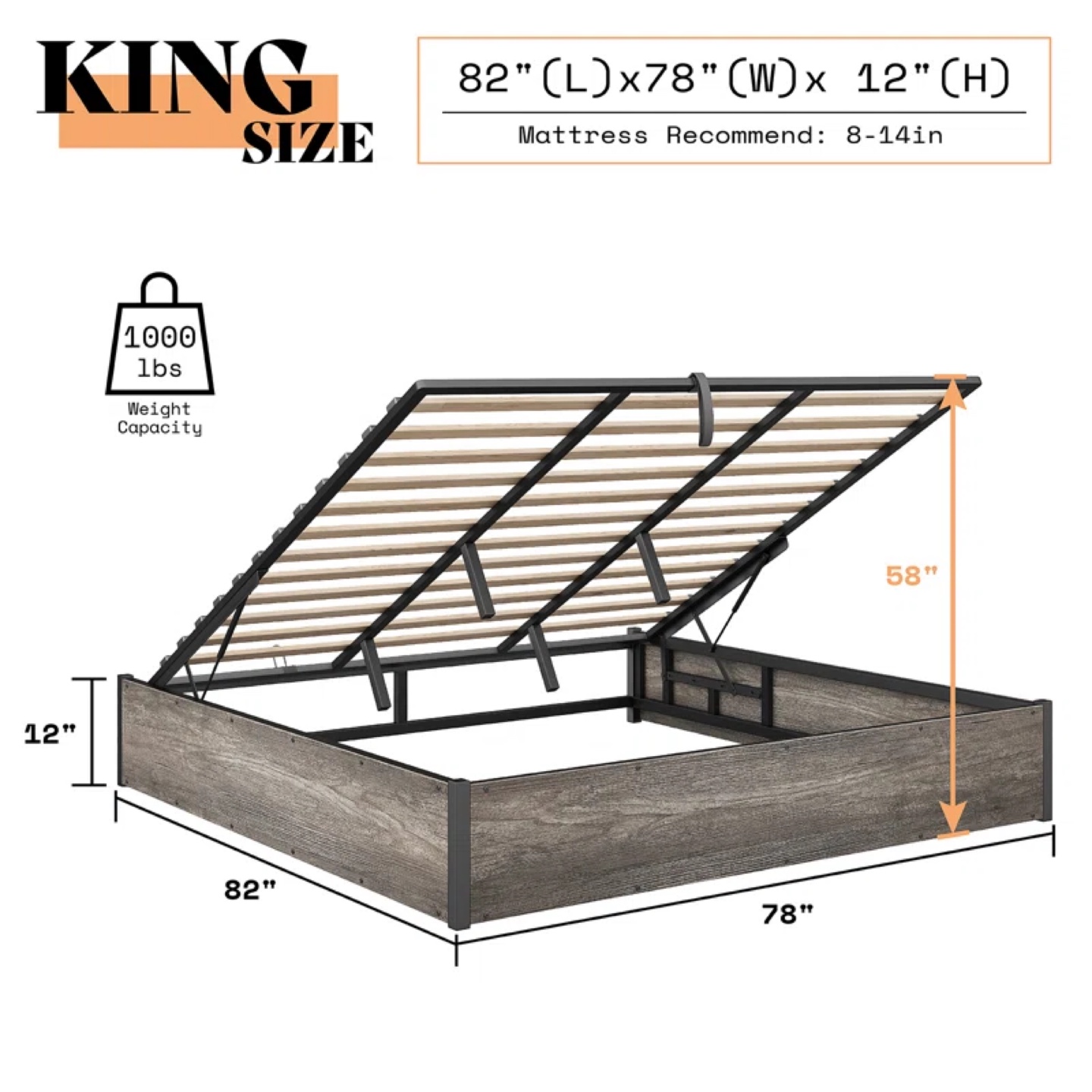 King Size Storage Bed Frame - photo 3