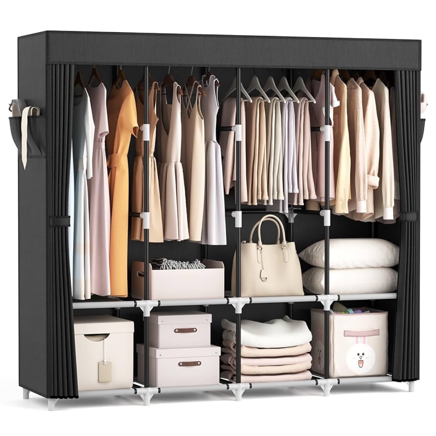 Portable Wardrobe Closet Organizer with Shelves