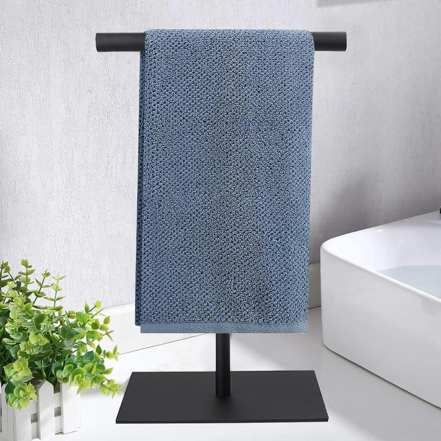 Black Stainless Steel Hand Towel Stand for Bathroom