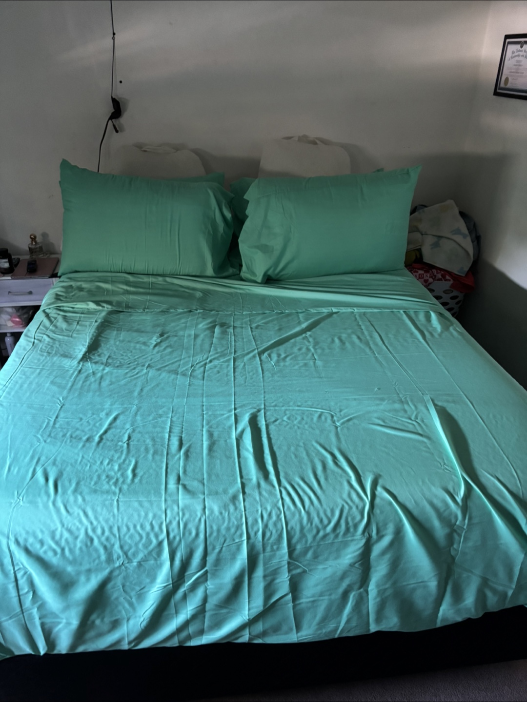 Queen Size Mint Green Bed 6 Piece Sheet Set - photo 2